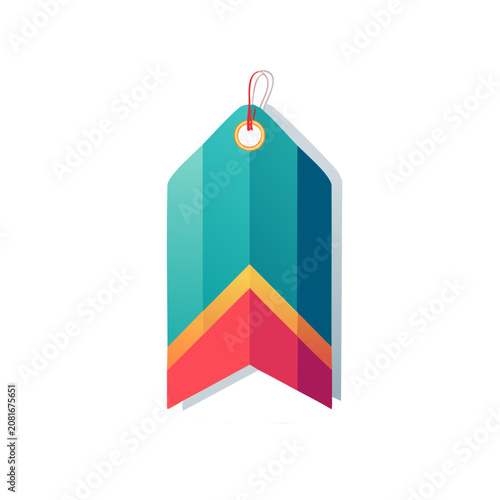 Colorful flat design price tag with gradient