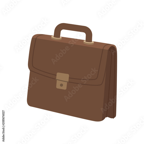 Vintage Leather Briefcase. Dark Academia. Vector Illustration.