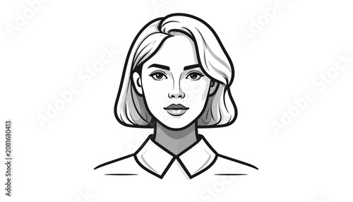 Woman with short blonde hair portrait.