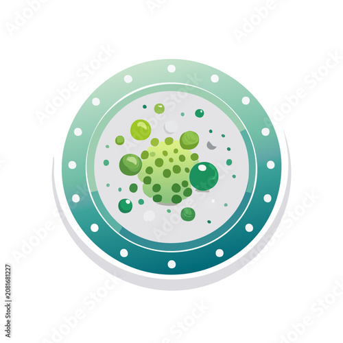 Flat vector illustration of a biological cell structure