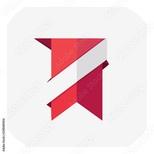 Abstract folded ribbon geometric vector design