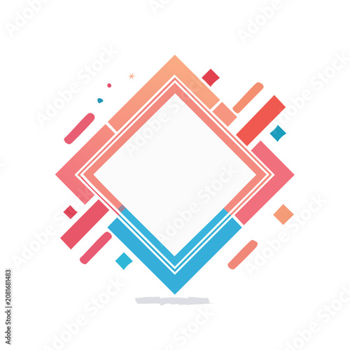 Abstract Geometric Diamond Frame Vector Design