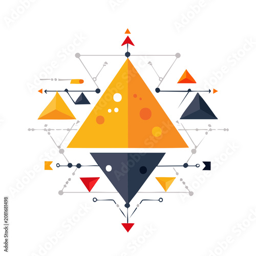 Abstract geometric triangles and arrows vector design