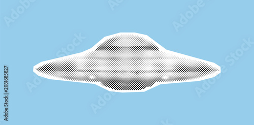 Foto Flying saucer UFO illustration representing an alien spacecraft or extraterrestr