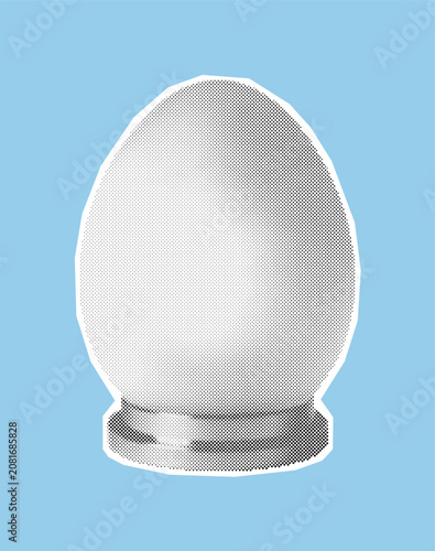 Foto Decorative egg on a metal stand, a classic collectible souvenir or paperweight,