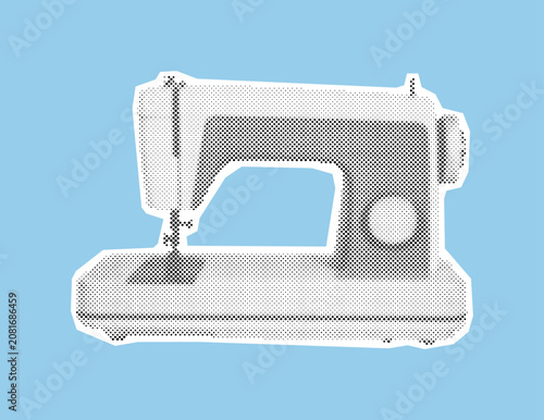 Εκτύπωση καμβά Vintage sewing machine for dressmaking and tailoring, a classic household applia
