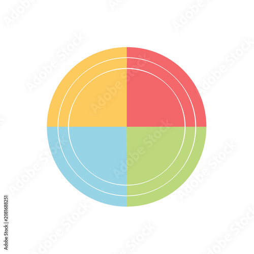 Colorful circular diagram with four quadrants