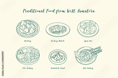 Foto Traditional Indonesian Food Vector Illustration