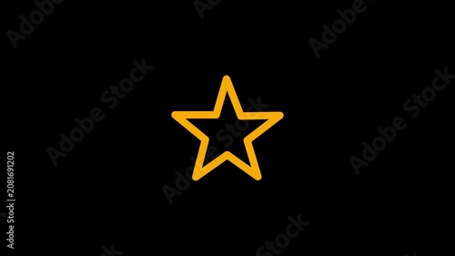 Glowing star Icon tool Flat Style outline.4k motion graphics video animation