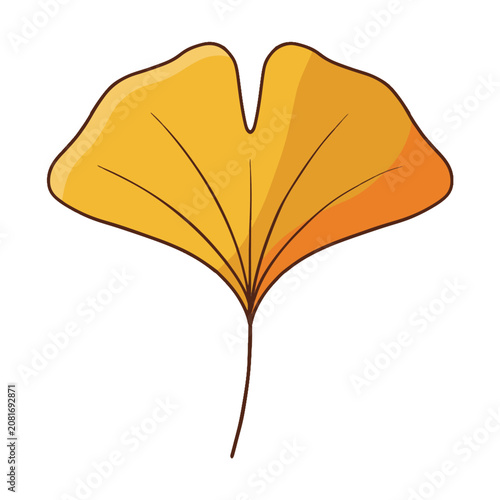 Ginkgo Leaf Autumn Vector Illustration