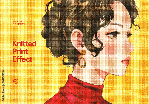 Knitted Photo Effect For Poster And Social Media Design