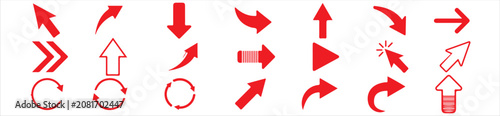 Fotografie Vector arrow icon pack in thin line style