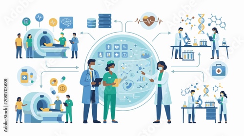 Medical research and diagnostics with MRI lab work and data analysis