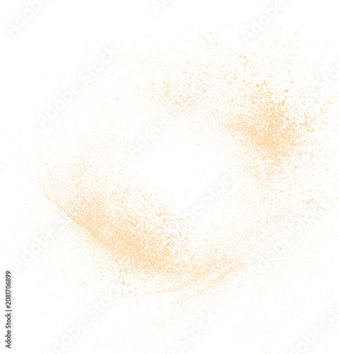 Фотография Flying sand dust cloud with swirling particles, granular texture and dynamic airborne motion, isolated on a transparent background for cinematic overlay compositions