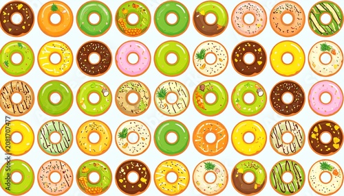 Colorful collection of assorted candies and chocolates scattered.
