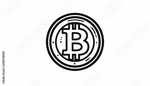 Bitcoin cryptocurrency logo symbol icon.