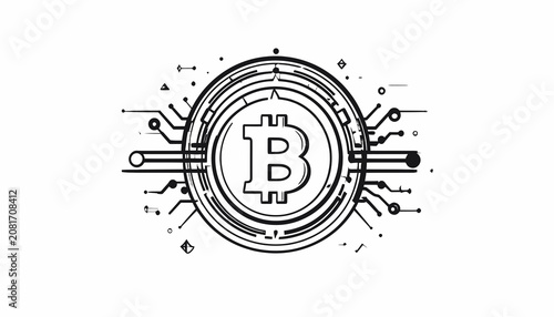 Bitcoin cryptocurrency symbol icon design.
