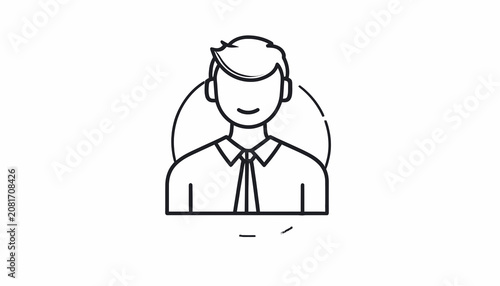 Simple line drawing of a businessman.
