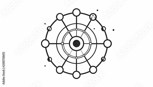 Atomic Structure Model Diagram Illustration.