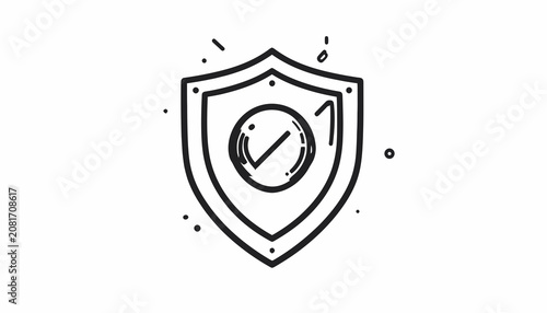 Shield with Checkmark Icon Symbol.