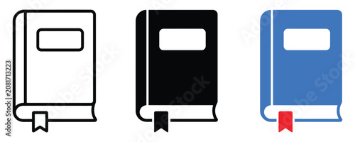 Photos Set of book icon variations for education and literature concepts with education