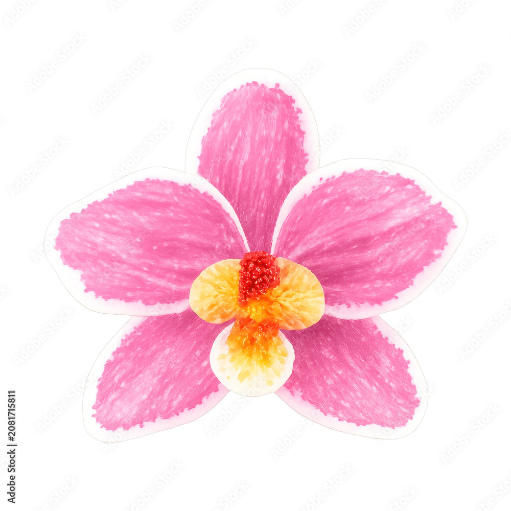 Fototapeta premium PNG Vibrant pink orchid illustration
