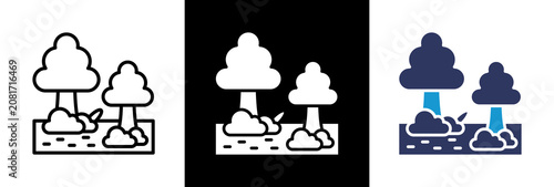 Canvastavla Garden Landscape triple icon