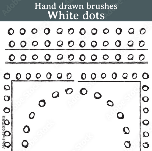 White dots. Three Illustrator brushes created from ink strokes to give a 