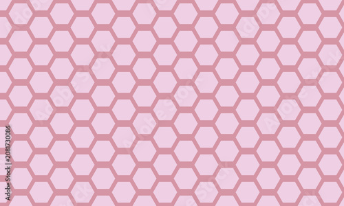 Seamless honeycomb geometric pattern in soft pastel pink with honeycomb