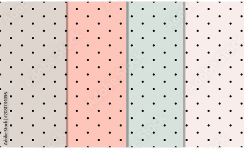 Set of four minimalist geometric patterns with small dot card suits symbols