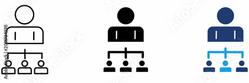 Fotografie Corporate Hierarchy and Organizational Chart icon collection