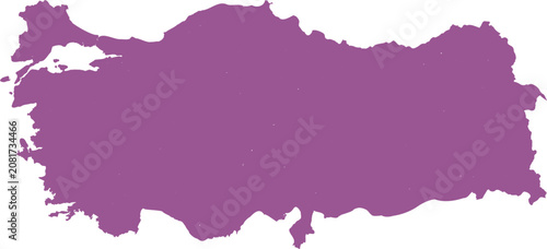 Foto Purple Turkey map silhouette isolated on white background