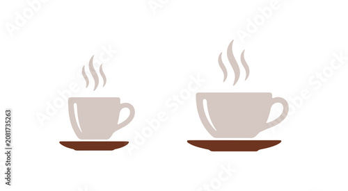 Hot drink cup icons. Vector design elements.