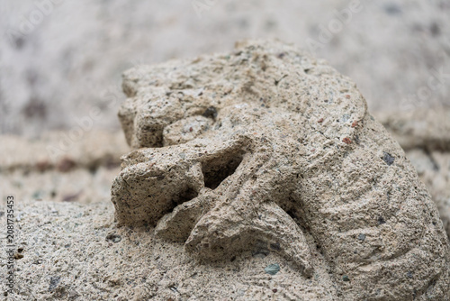 Φωτογραφία Close up of Chinese stone auspicious beast relief carving