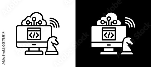 Bild auf Leinwand It Strategy lineglyph icon