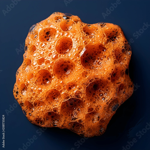 Extreme Macro View of Safety Orange Foaming Hair Color Mousse Texture