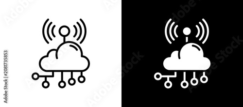 Obraz na plátně Network Infrastructure lineglyph icon