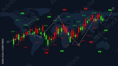 Economic recession stock market statistics, business and financial analytics, profit and cost rate dashboard