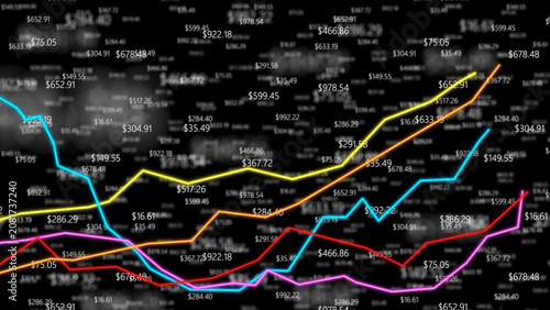Bild auf Leinwand Graph line movement trend volatility economy business index fund indicator inves