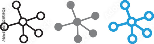 Φωτογραφία Set of network connection icons with transparent background, simple minimalist node illustration vector elements for digital communication and tech design