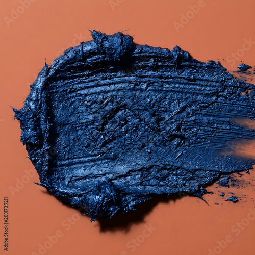 Gritty Metallic Cobalt Blue Temporary Hair Wax Swatch on Terracotta Tile