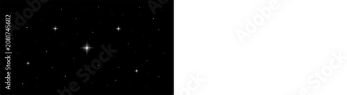 Canvastavla Scattered white stars and twinkling flares on transparent grid for galaxy space exploration and astronomical themes