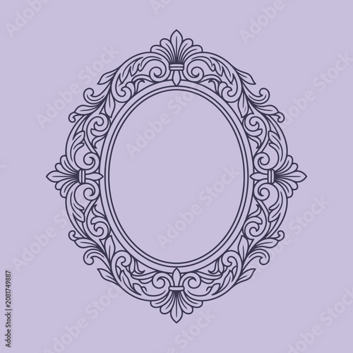 Elegant vintage oval frame with ornate floral details