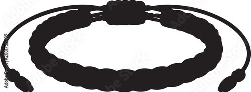 Photography Black hand-drawn rope or beaded bracelet design