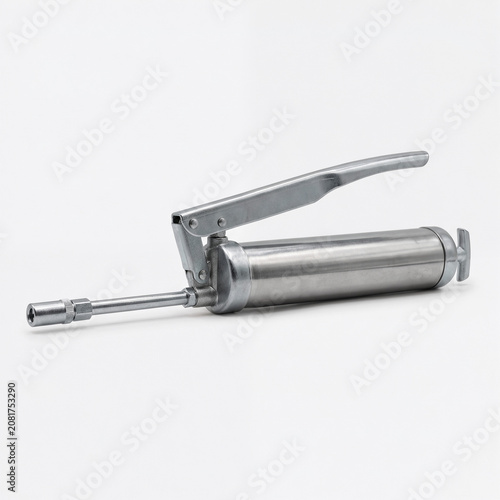 Bilde på lerret Generic industrial hold down toggle clamp isolated on white.