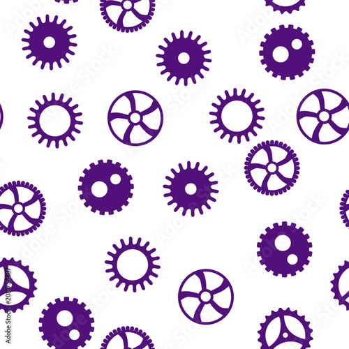 Gears and cogs, pink and purple for girls. Abstract engineering concepts. Wonderland, clockwork.