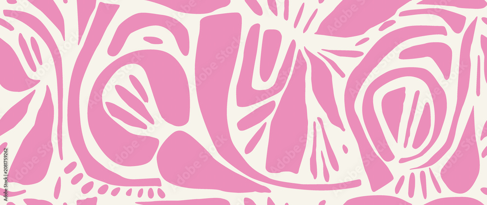 Seamless background. Minimalistic abstract pattern of various shapes. Modern pattern on a light background. Perfect for textile design, screensavers, covers, cards, invitations and posters.