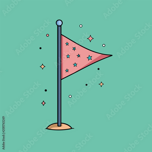 vector illustration of a red flag