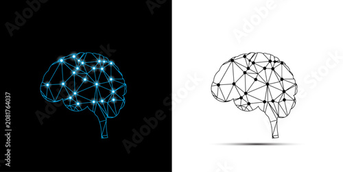 Digital human brain network connection art