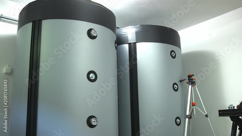 Water heater boiler room with modern equipment
